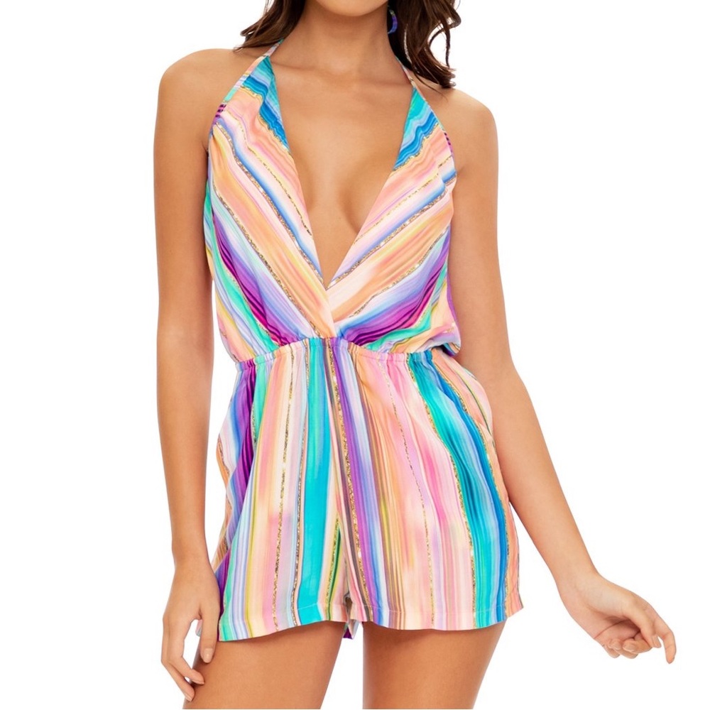 Luli Fama Multicolor Striped Swim Coverup - Picture 2 of 8